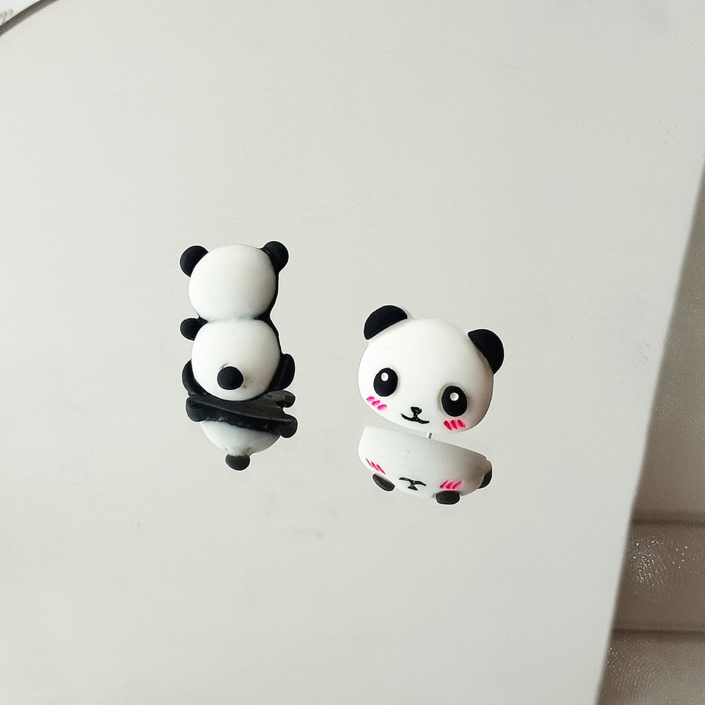 S925 Silver Post Cute Panda Stud Earrings MIC-YKT012