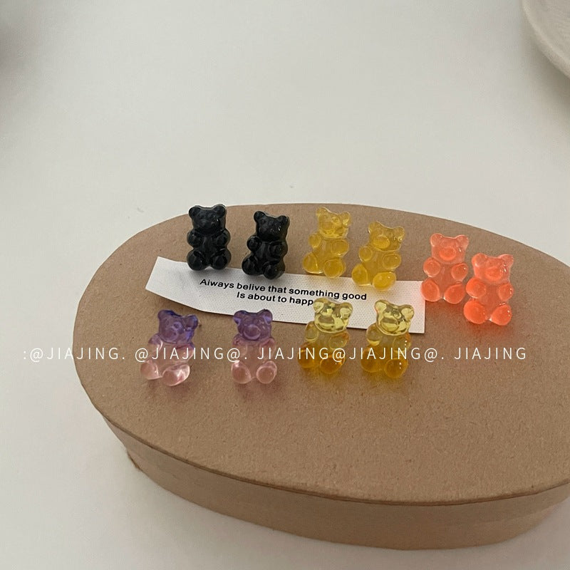 Alloy Candy Color Bear Earrings (Minimo de Compra 2) MIC-JiaJing007