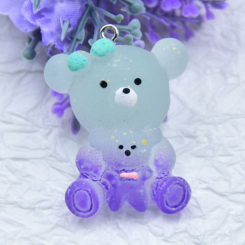 Resin cute bow teddy bear accessories MYA-ZhiB021