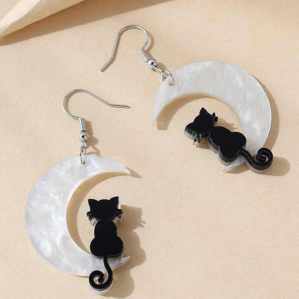 Acrylic Moon Cat Ear Studs (Minimo de compra 2) MIC-JianL001