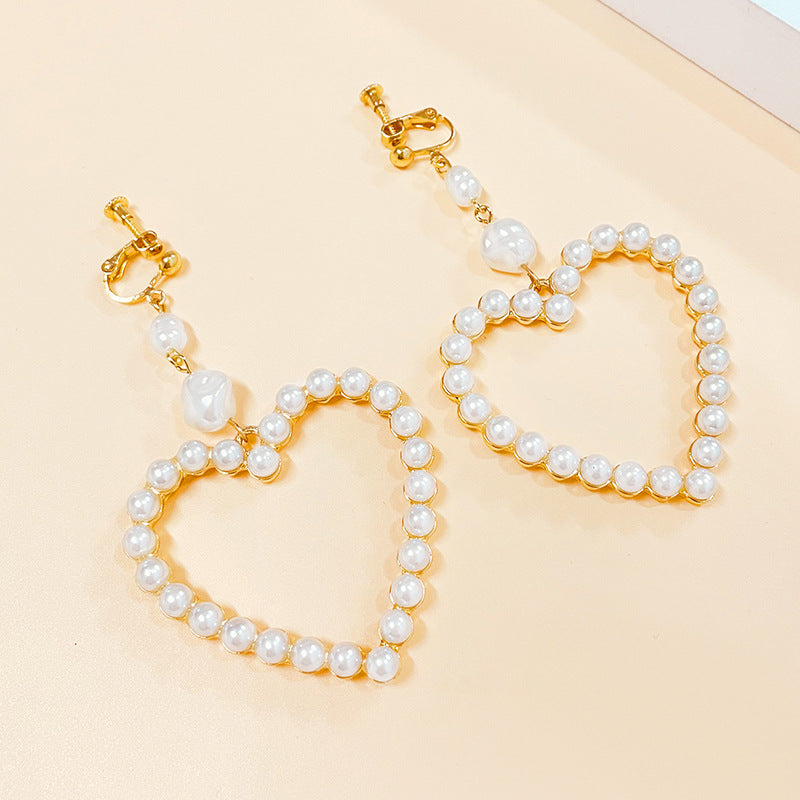 Alloy Baroque Vintage Peach Heart Earrings MIC-ABL030