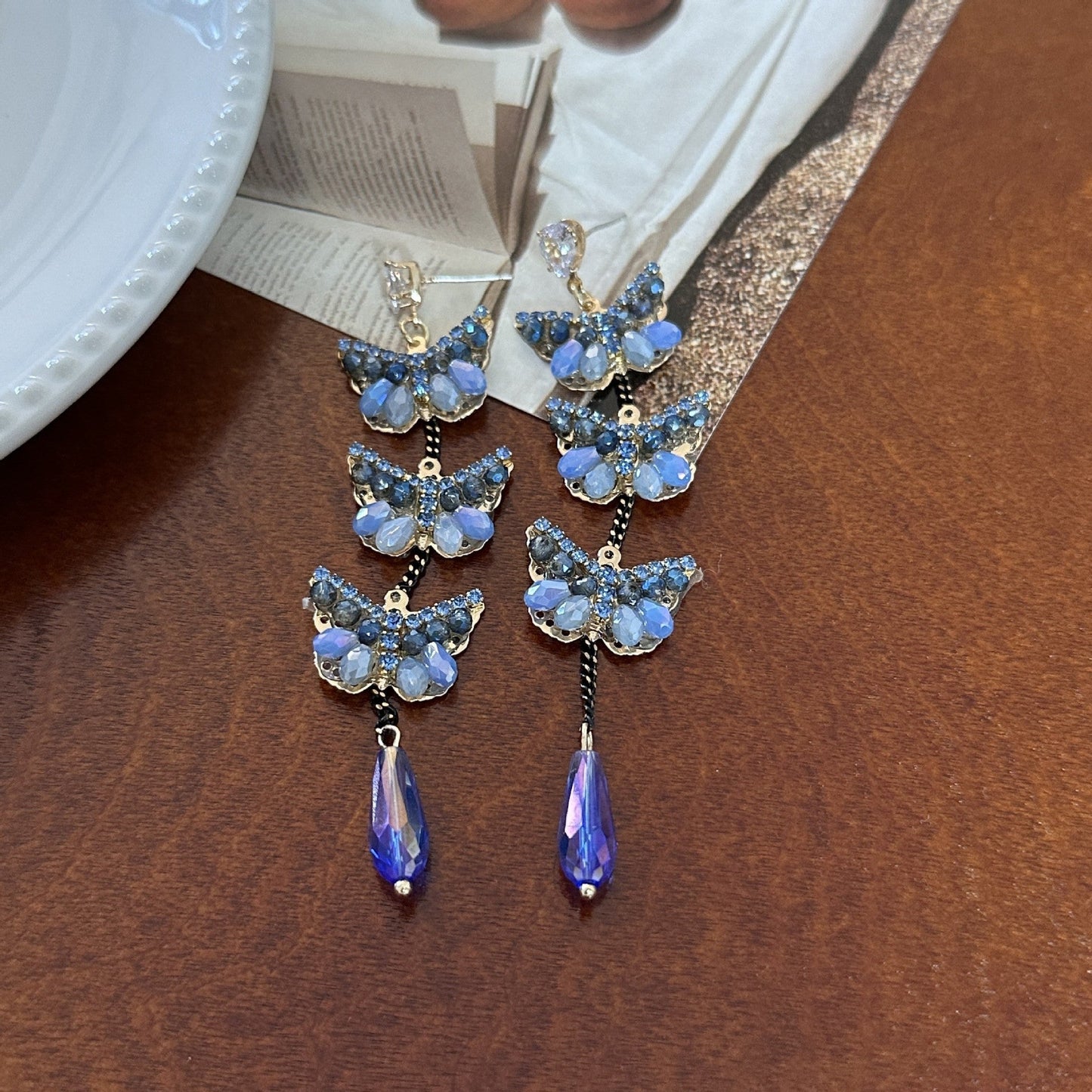 Fantasy Crystal Tassel Earrings MIC-HanD002