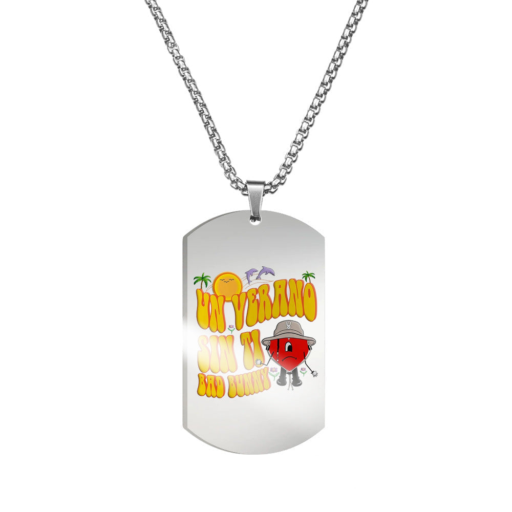 Necklace Stainless Steel Color Print Military Brand Minimo de compra 2 (F) HuanYu005