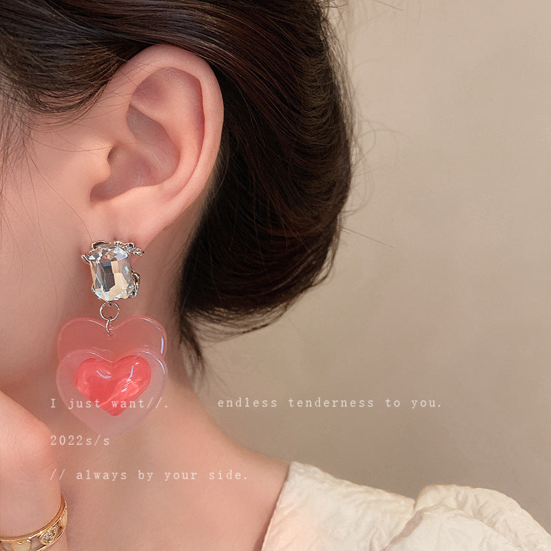 Alloy Pink Love Flower Earrings (Minimo de compra 2) MIC-FengM011