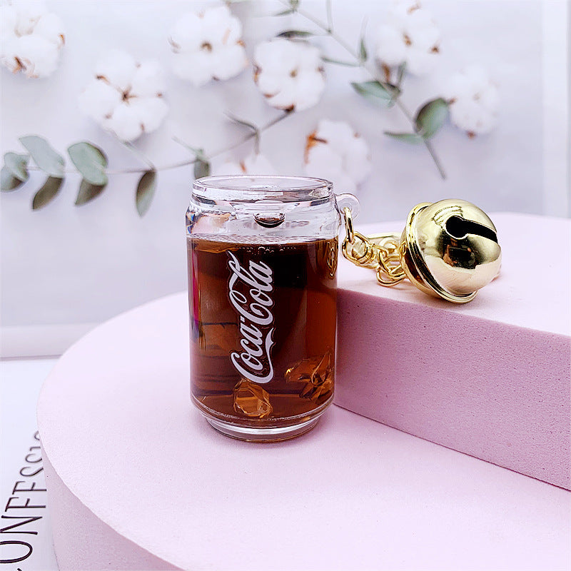 Keychains For Backpacks into oil iced drink cola bottle keychain MOQ≥2 DMF013