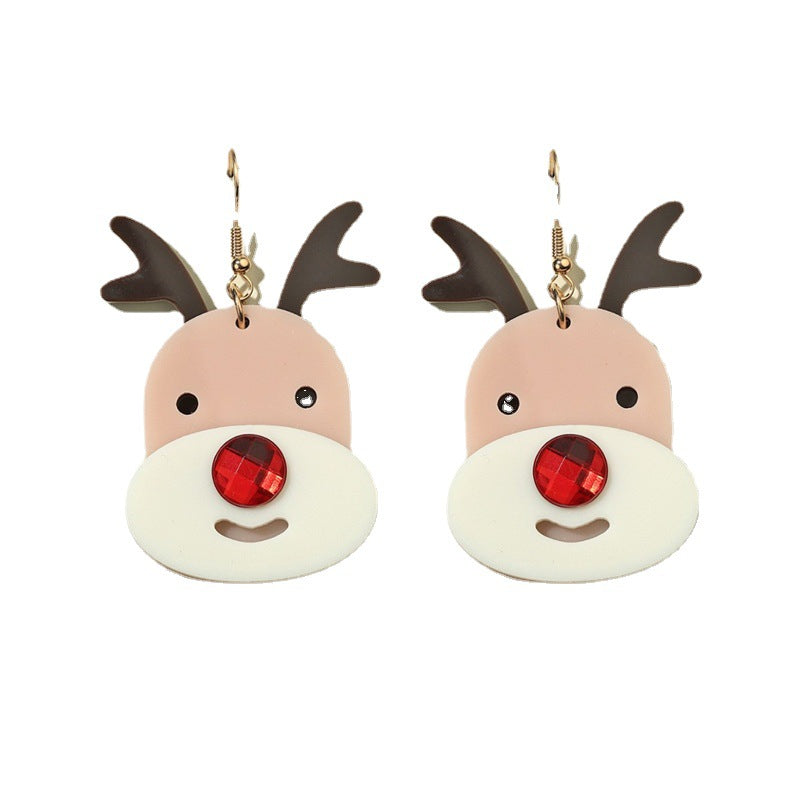 Acrylic Christmas Tree Snowman Earrings MIC-JunJ022