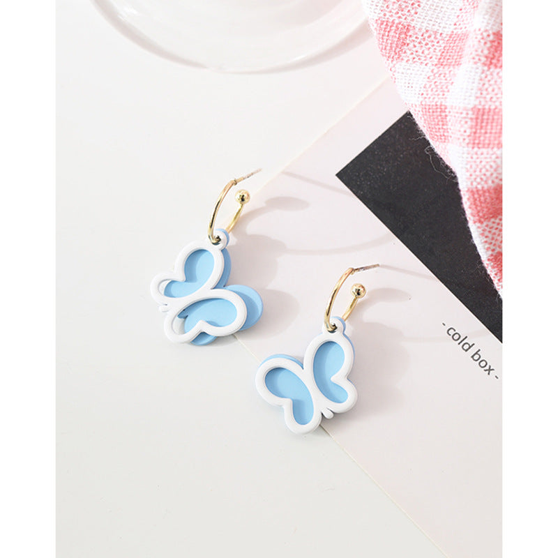 Alloy cute blue butterfly earrings (Minimo de Compra 2) MIC-SBL010