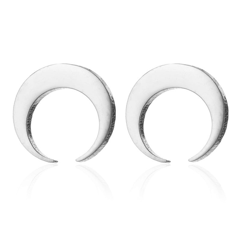 Stainless Steel Moon Earrings SS027