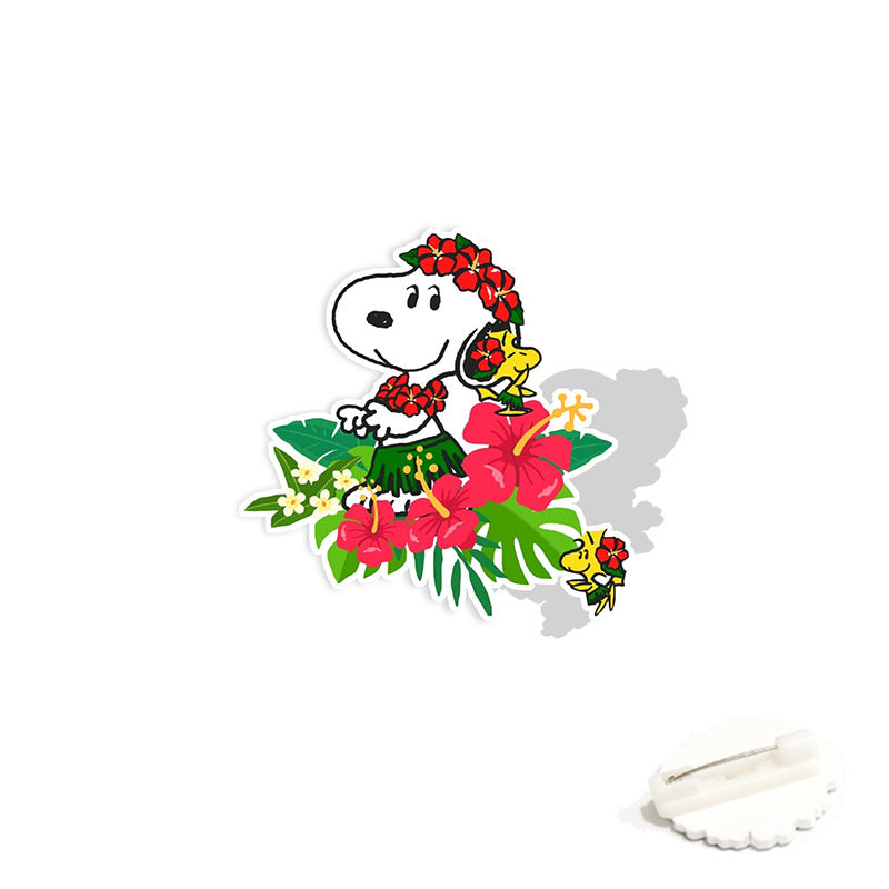 Acrylic cartoon cute Snoopy brooch (Minimo de compra 2) MYA-WeiJ011