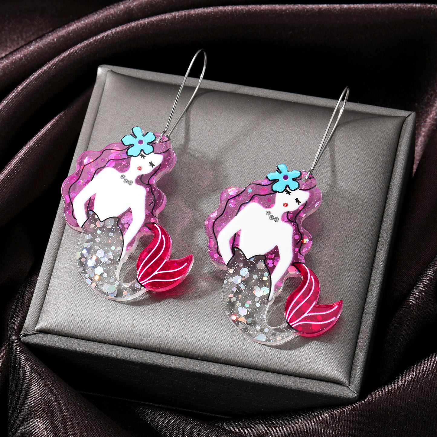 Acrylic Mermaid Princess Earrings (Minimo de Compra 3) MIC-JueJ001