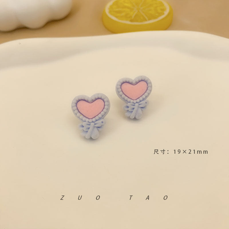 Flocking New Love Flower Earrings MIC-XingW005