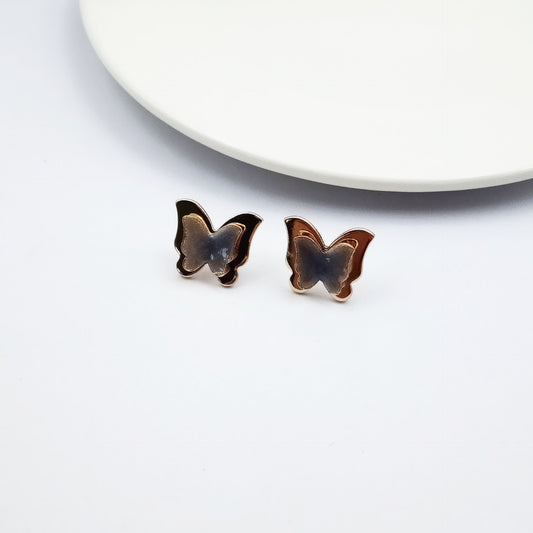 925 Silver Needle Earrings Butterfly Stud Earrings MIC-YKT009