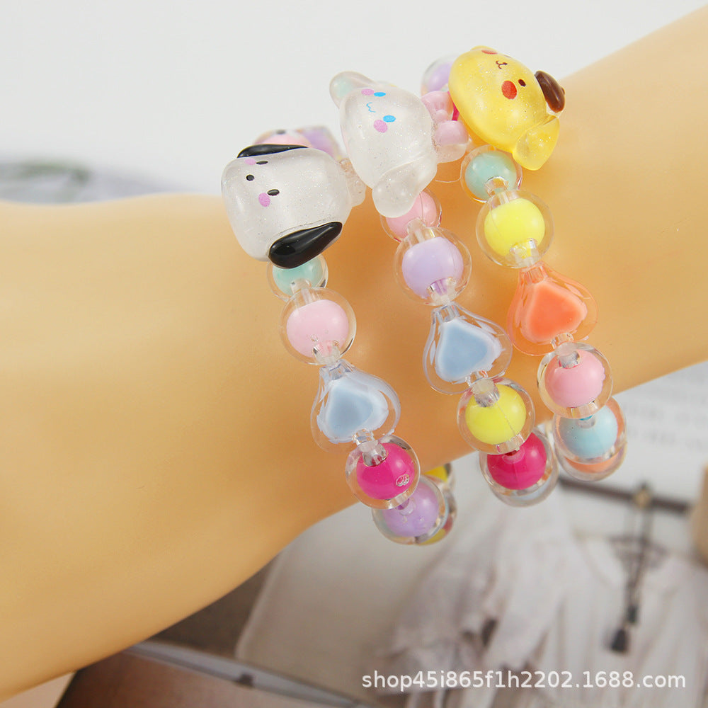 Alloy jelly colored bead bracelet MIC-QiX002