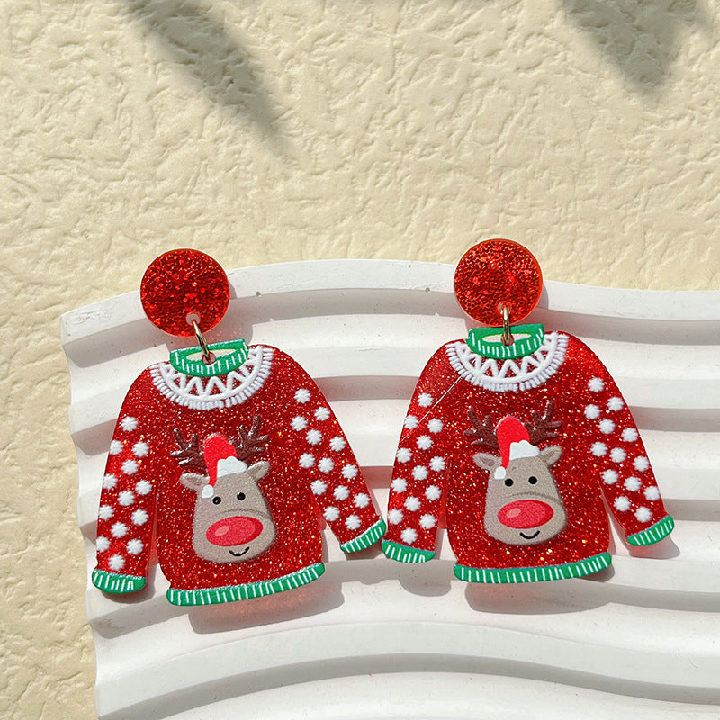 Alloy New Christmas Sweater Earrings (Minimo de Compra 2) MIC-PingH037