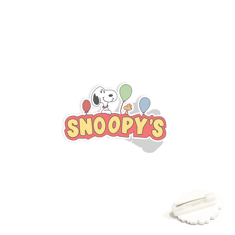 Acrylic cartoon cute Snoopy brooch (Minimo de compra 2) MYA-WeiJ008