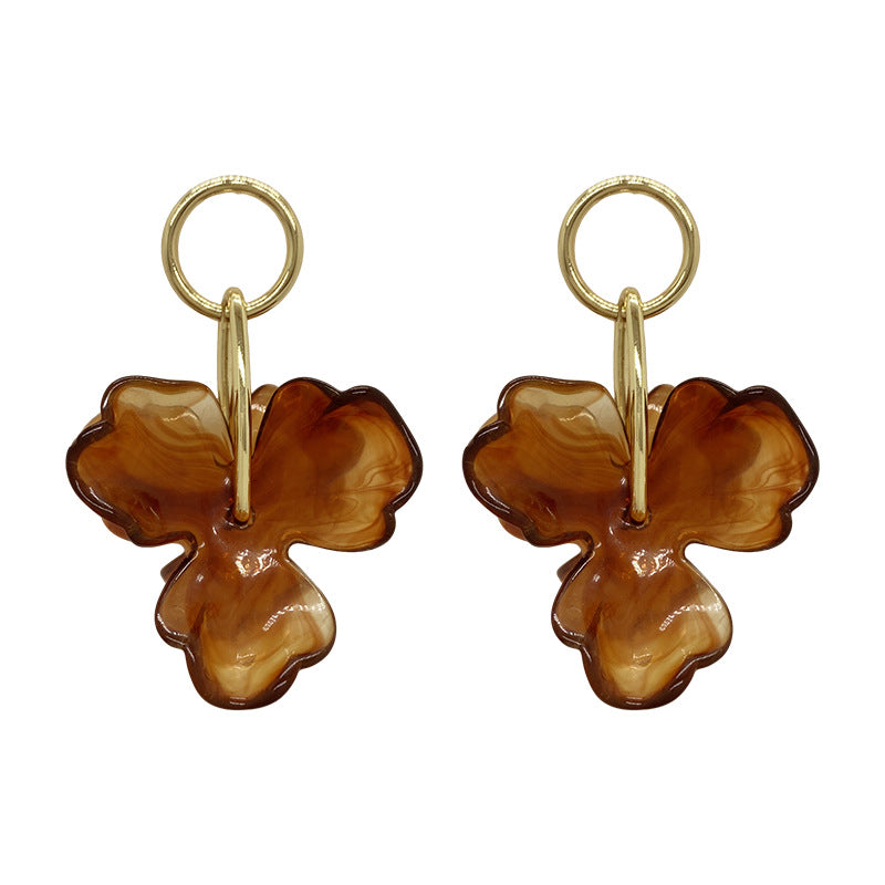 Alloy acrylic flower exaggerated earrings MIC-GuangM007