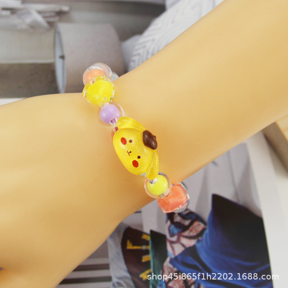 Alloy jelly colored bead bracelet MIC-QiX002