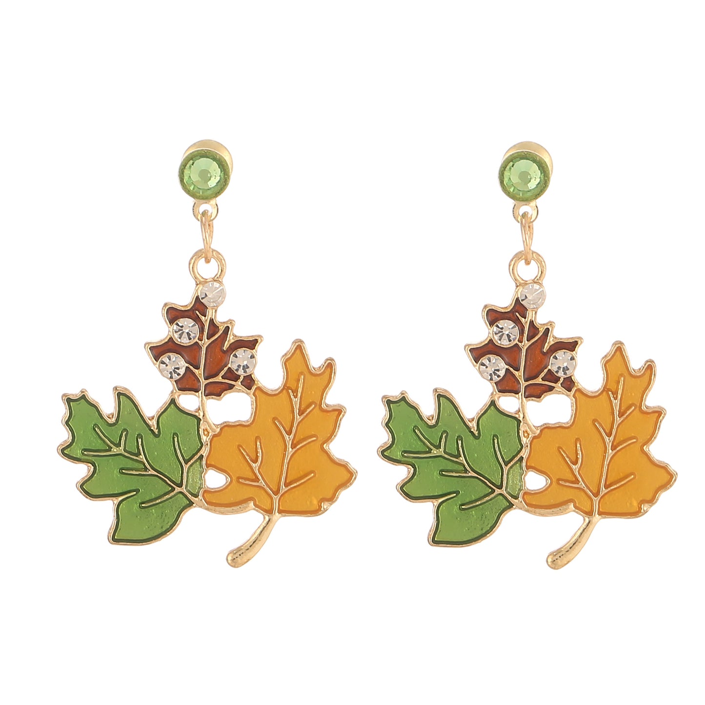 Alloy Dripping Maple Leaf Earrings MIC-ZhiShang002