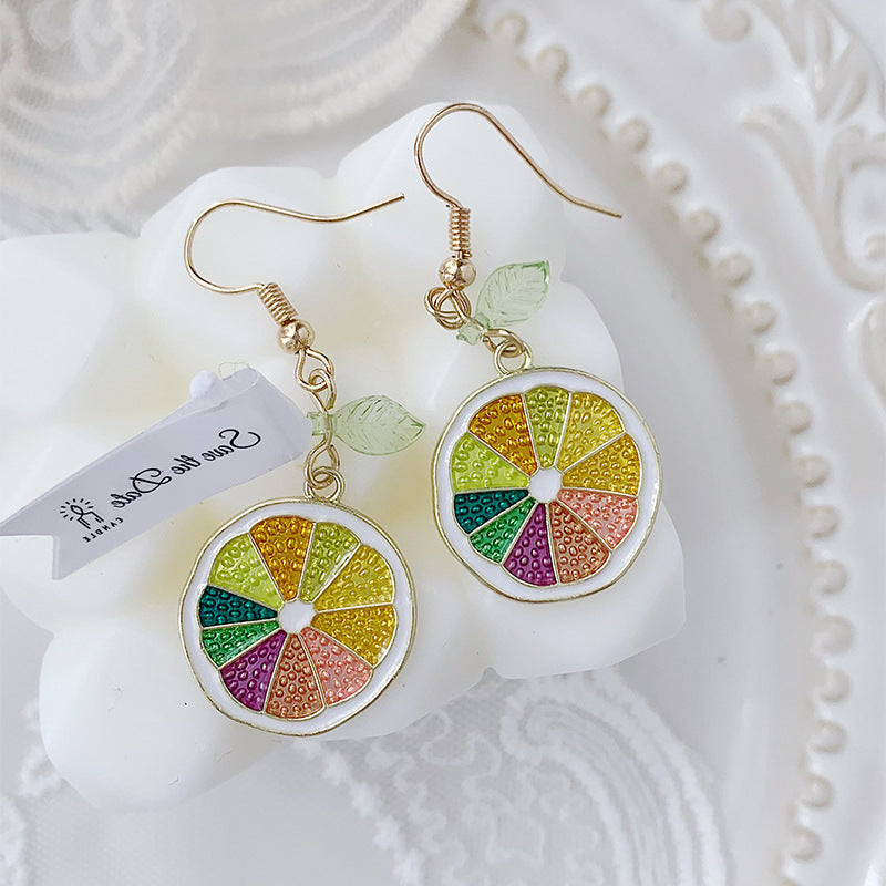 Alloy Fresh Lemon Earrings MIC-YiY008