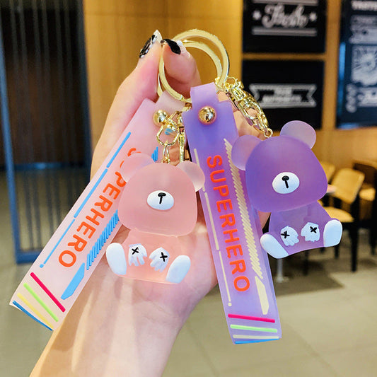 Keychain Resin PVC Metal Transparent Crystal Palm Bear Minimo de compra 2 MIC-YiChang005