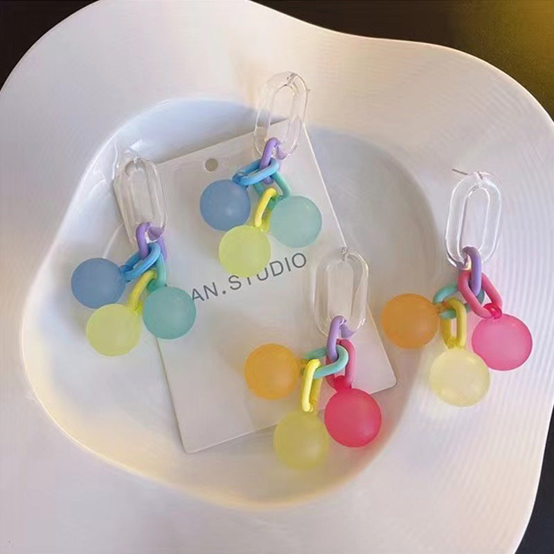 Alloy Colorful Bubble Sugar Earrings MIC-MaiD009