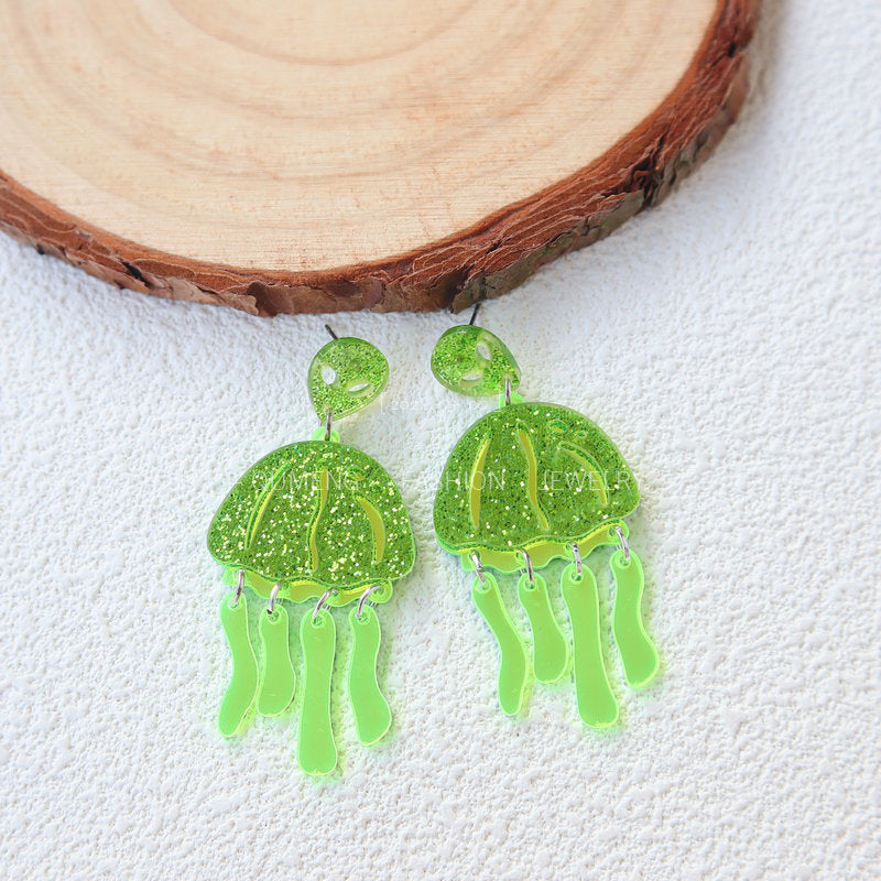 Acrylic Cute Jellyfish Earrings MIC-OuG100