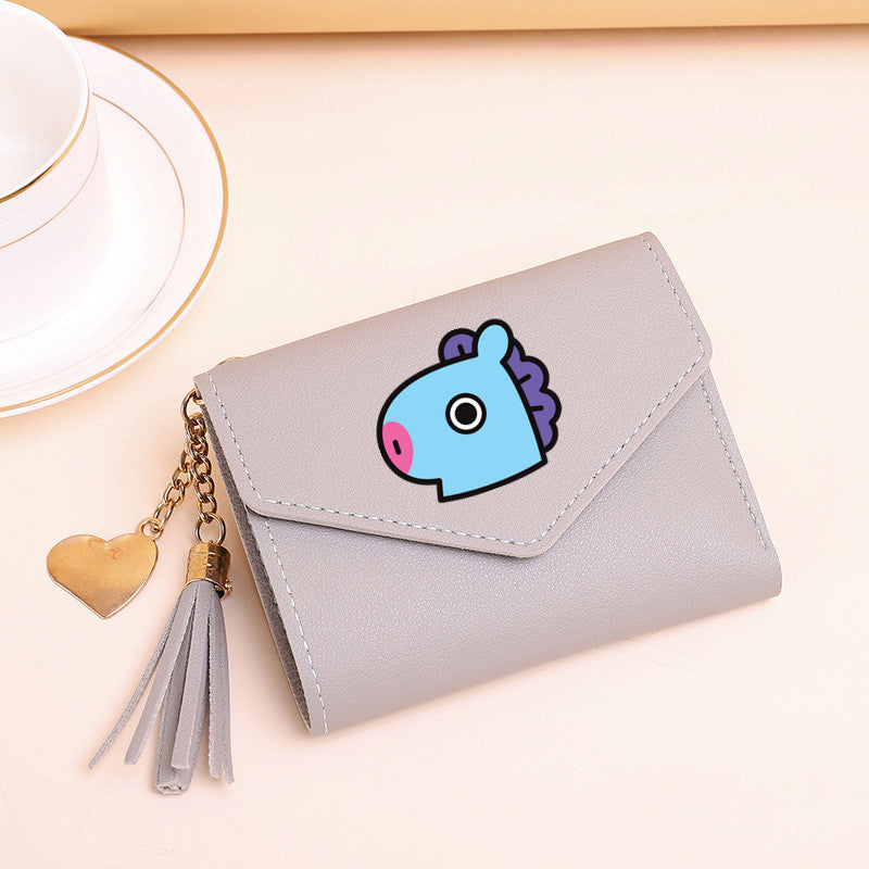 PU card bag tassel short wallet MIC-XingY015