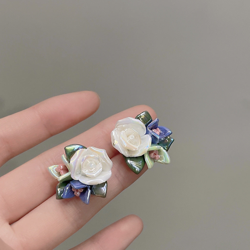 Alloy blue flower earrings MYA-LiangM004