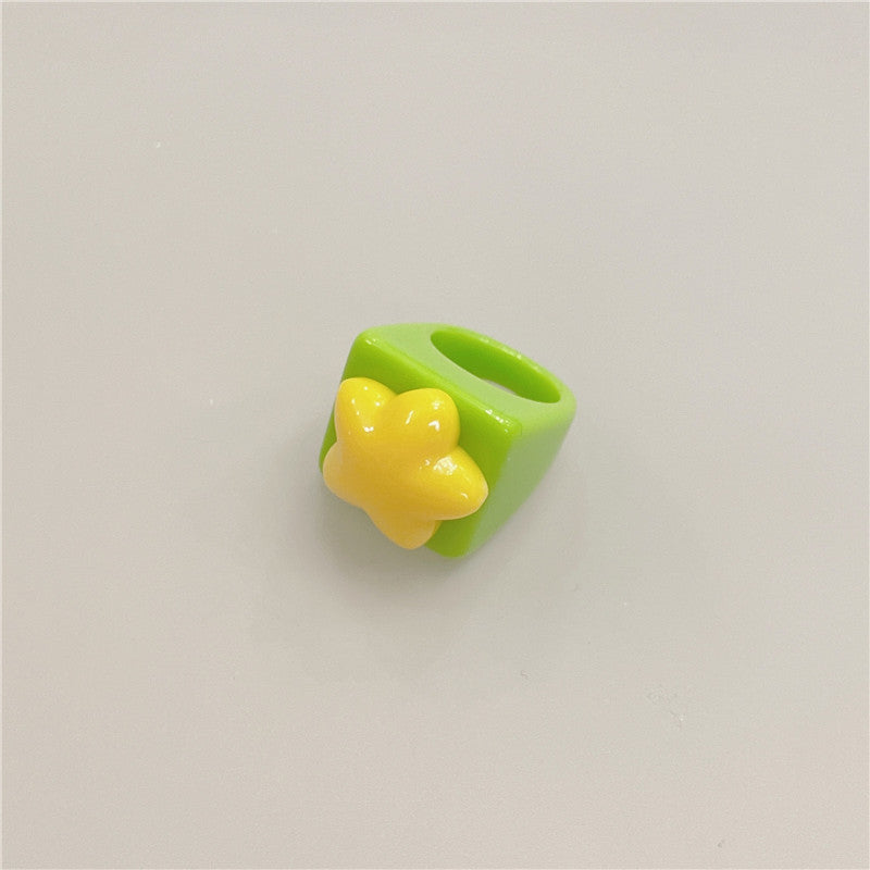 Resin Colored Children's Fun Cartoon Ring MIC-WWHM032