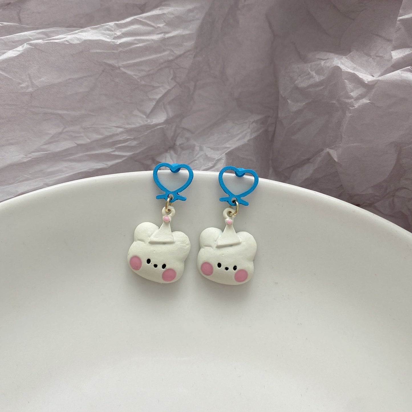 S925 Silver Pin Bunny Stud Earrings MIC-KGG012