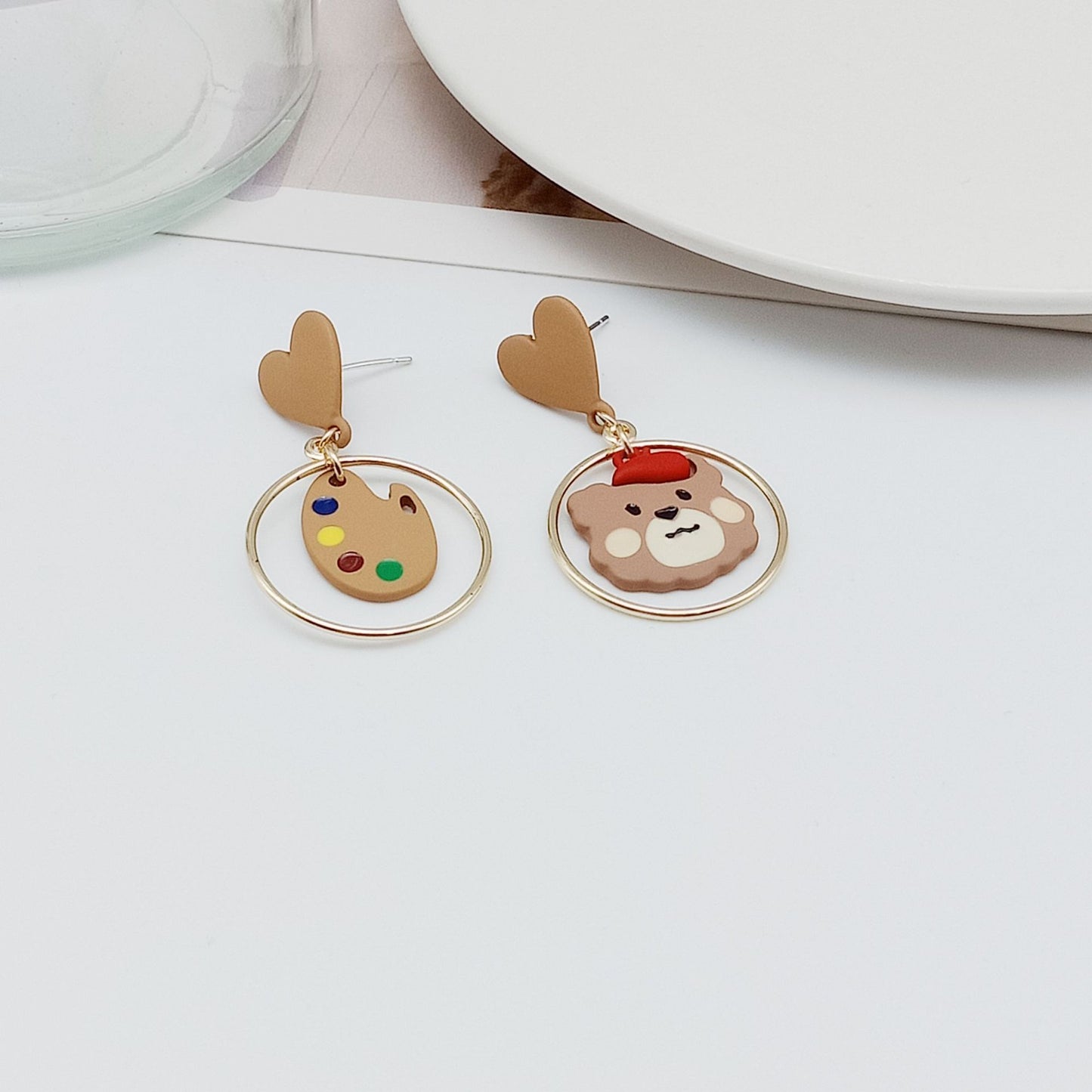 Alloy cartoon little bear drip oil ear clip (Minimo de Compra 2) MIC-KaiT006