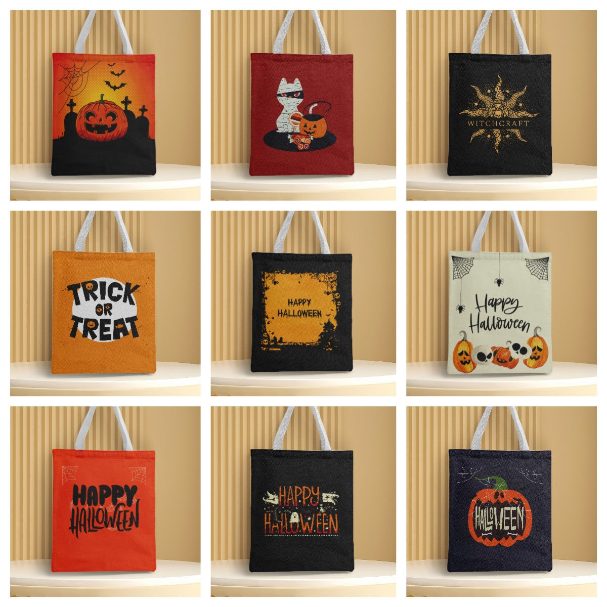 Polyester Halloween canvas shoulder bag (Minimo de Compra 2) MYA-QB007