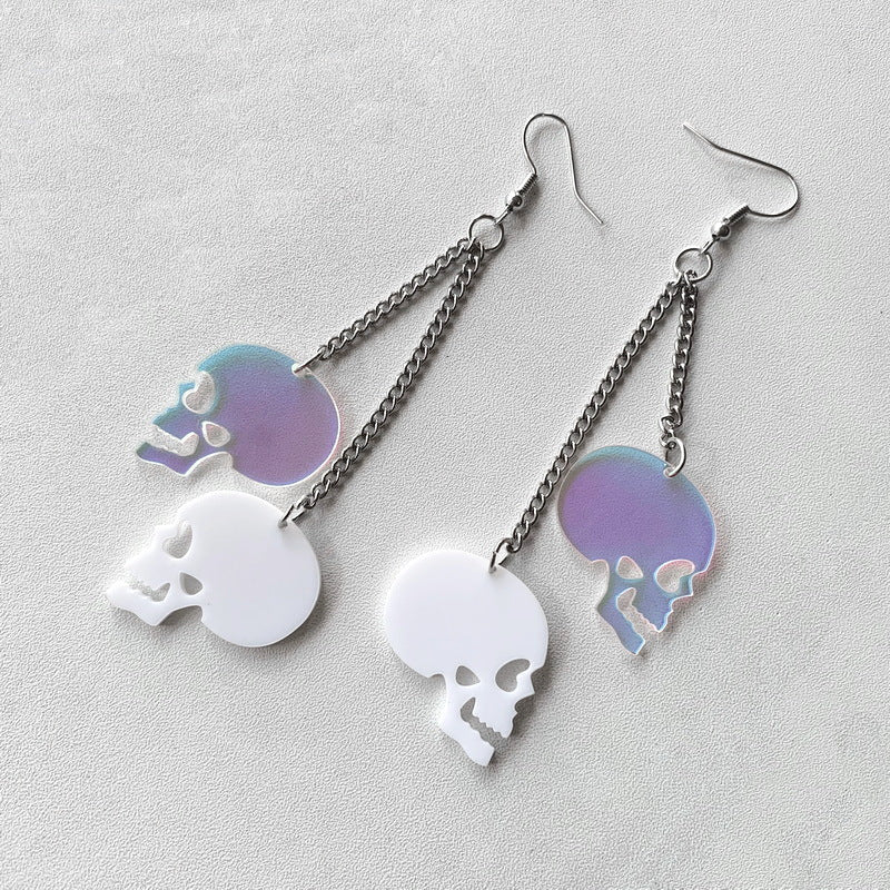 Acrylic Skull Colorful Earrings MYA-XueP043