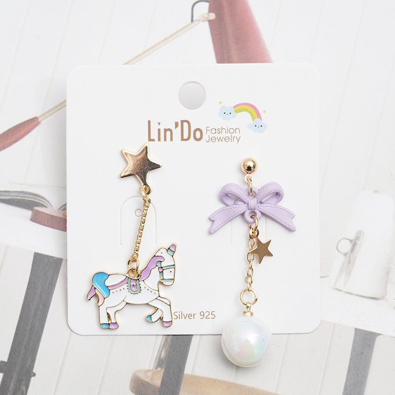 Alloy Bow Bear Earrings MYA-QiW020