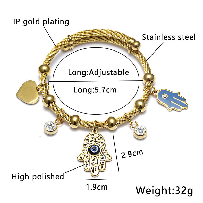 Stainless Steel Evil Eye Bracelet Minimo de compra 2 MIC-XiangJ006