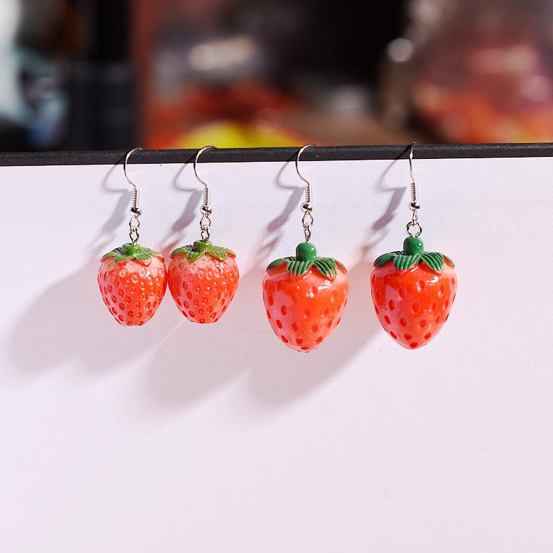 Resin personalized sweet strawberry earrings MIC-XunT007