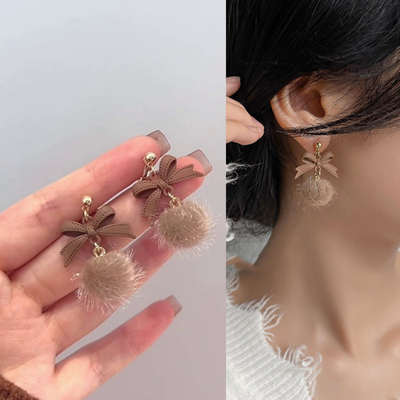 Alloy ball bow earrings MIC-DongJ007