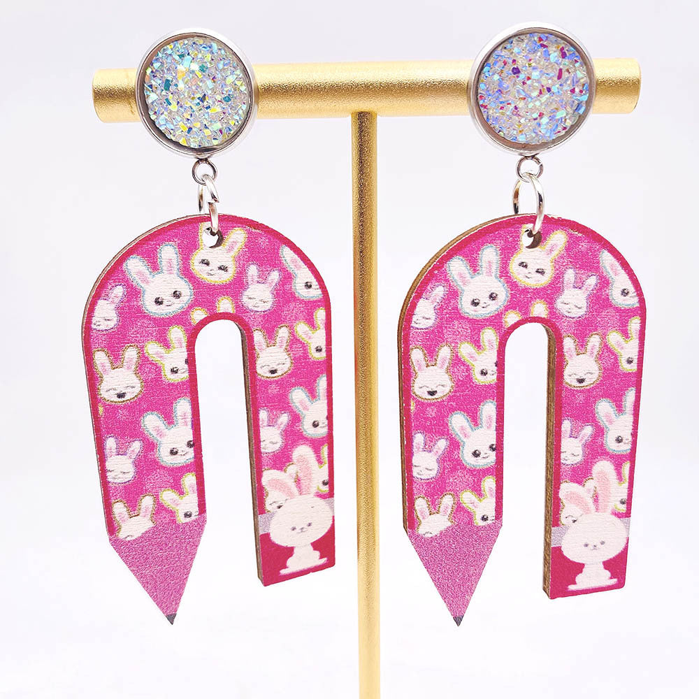 Alloy U-shaped pencil earrings MIC-ChenY006