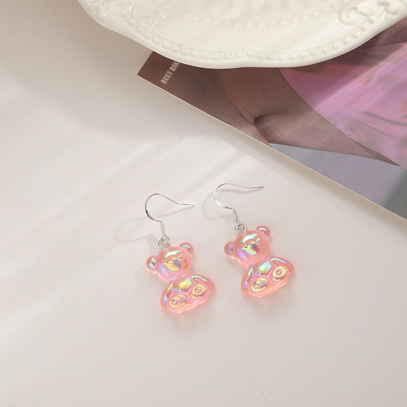 Alloy Cute Pink Bear Earrings (Minimo de Compra 2) MIC-QingE004