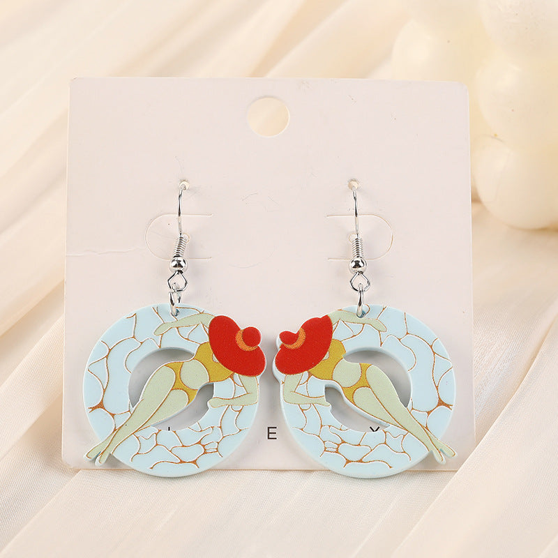 Acrylic alien magic mushroom earrings (Minimo de Compra 2) MYA-YueZ004