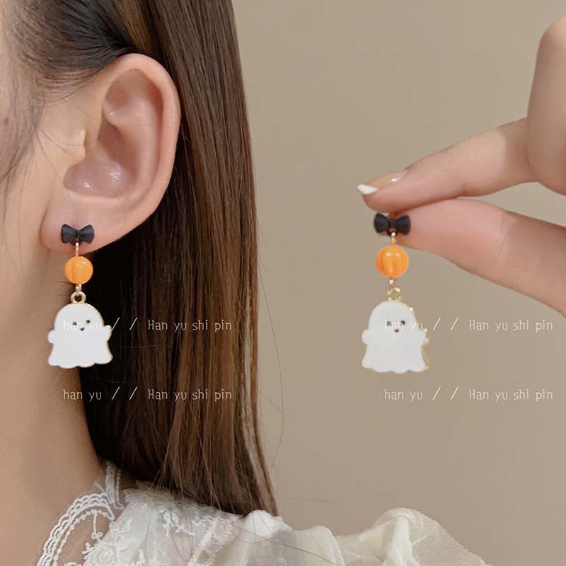 Alloy Cute Oil Dropping Ghost Earrings (Minimo de Compra 2) MIC-HanY002