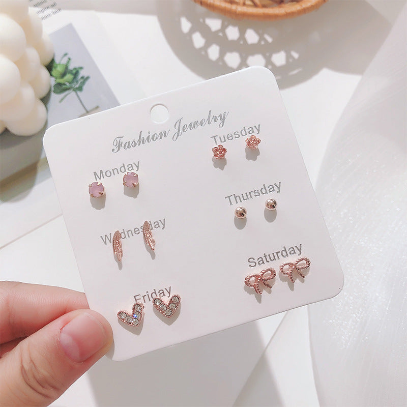 Alloy pearl bow earrings (Minimo de Compra 5) MIC-ShiY013