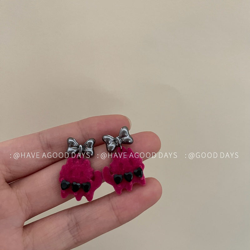 Alloy Bow Cat Earrings (Minimo de Compra 2) MIC-JiaJing008