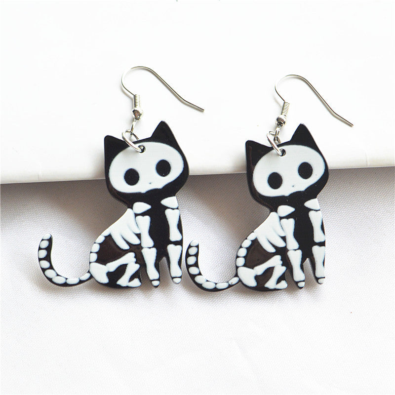 Acrylic Halloween cat earrings MIC-XieN060