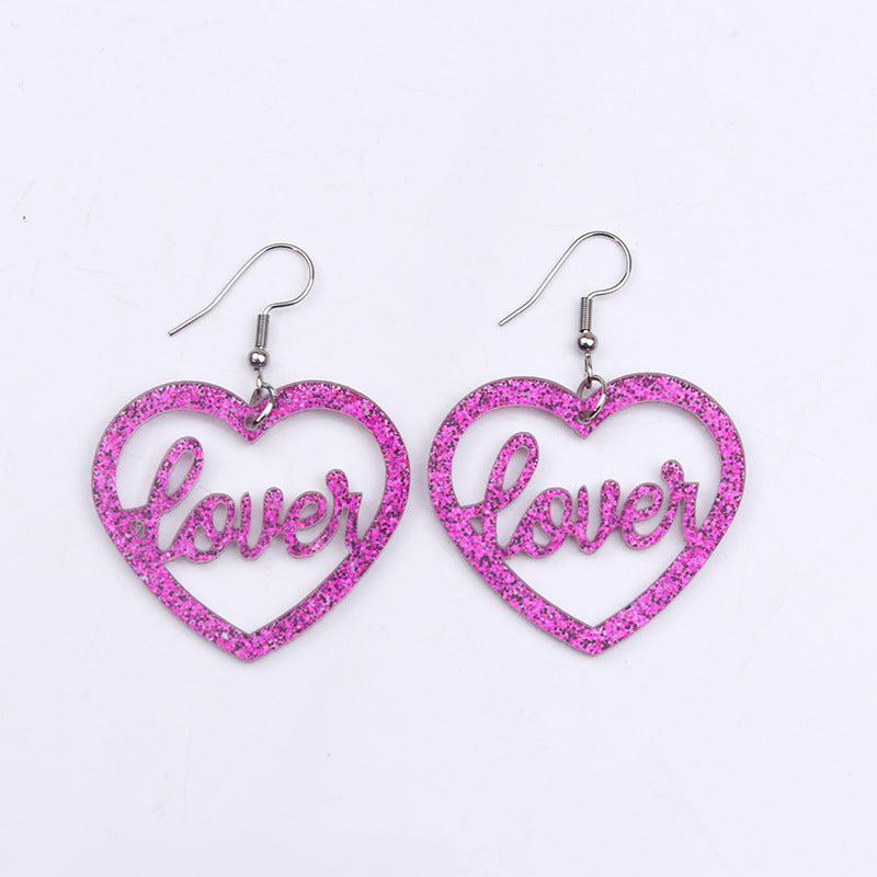 Acrylic Halloween Love Letter Earrings (Minimo de Compra 2) MIC-DuA024