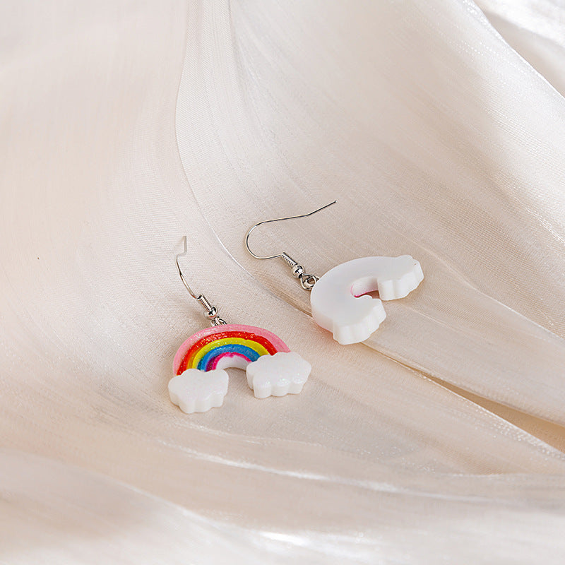 Alloy Colorful Cloud Rainbow Earrings MIC-MDD154