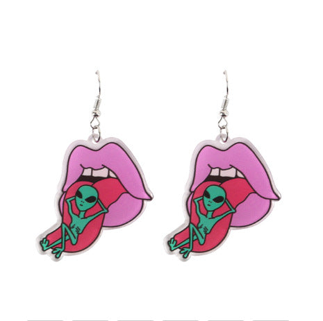 Acrylic alien earrings MIC-ChouD031