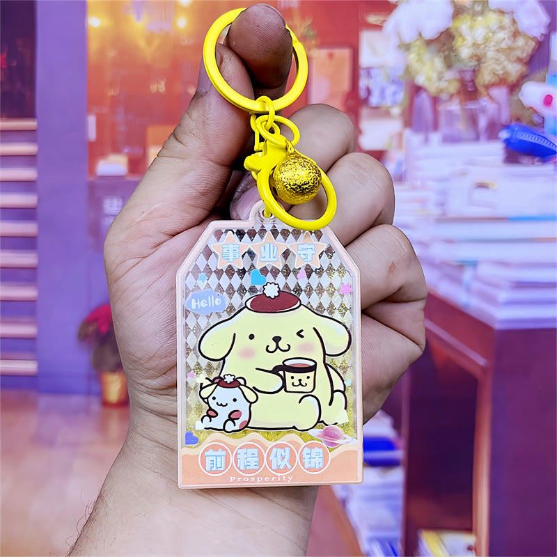 PVC cartoon floating oil keychain MYA-DMF013