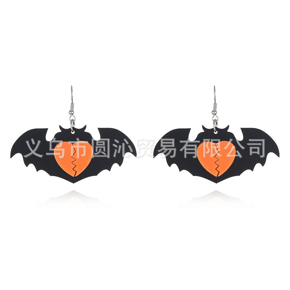 Acrylic Funny Pumpkin Ghost Earrings (Minimo de Compra 3) MYA-YuanQ005