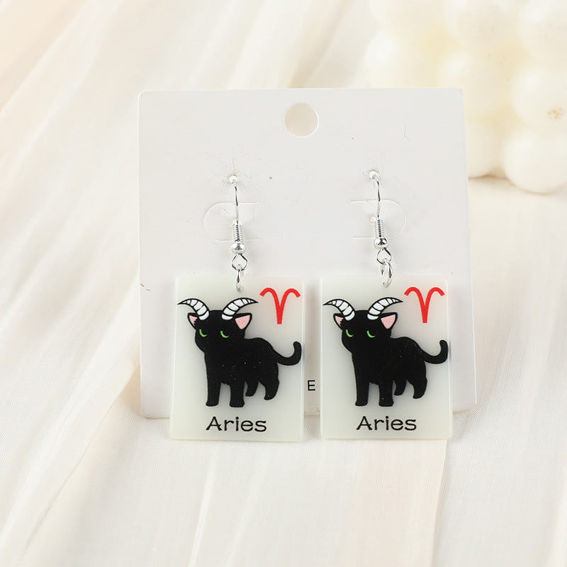 Acrylic constellation luminous cat earrings (Minimo de Compra 2) MYA-YueZ002